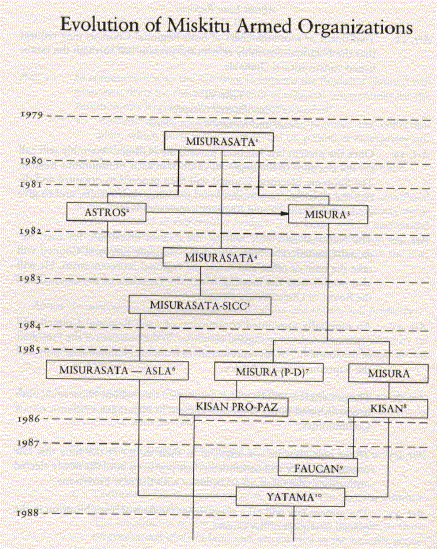 Source:Hale, Charles R.  Resistance and Contradiction:  Miskitu Indians and the Nicaraguan State,